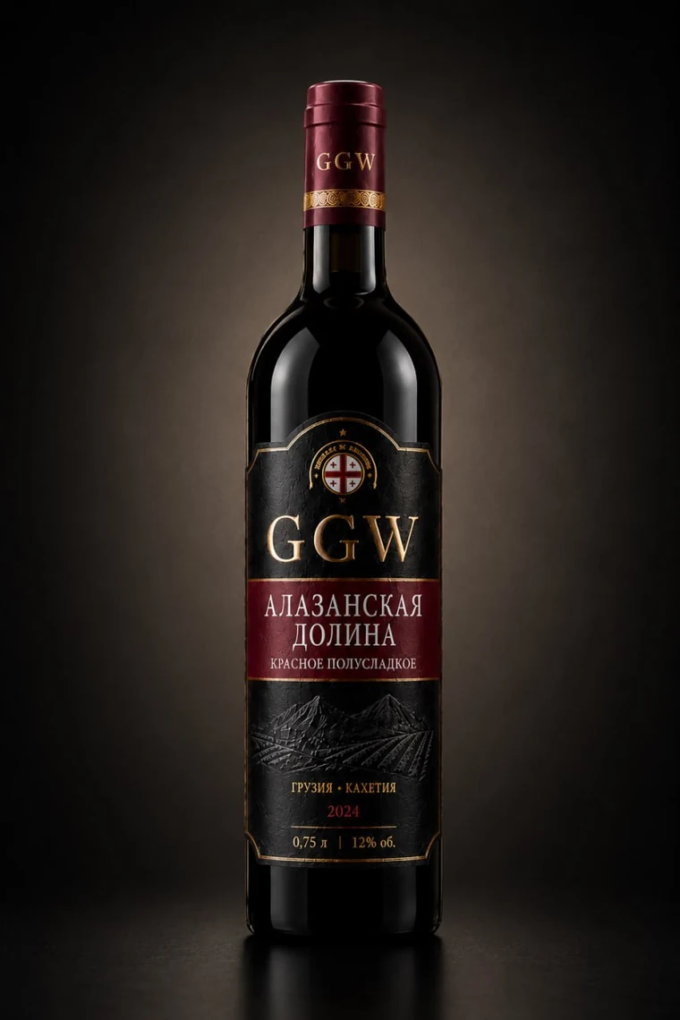GGW Alazani Valley red semi-sweet wine