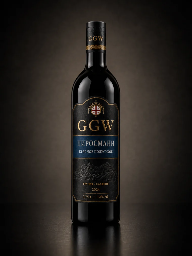 GGW Pirosmani red semi-dry wine